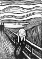 El grito de Edvard Munch Blanco y negro